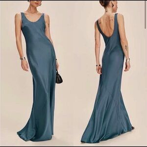 Reformation Sapphira Satin Dress
Slate NWT